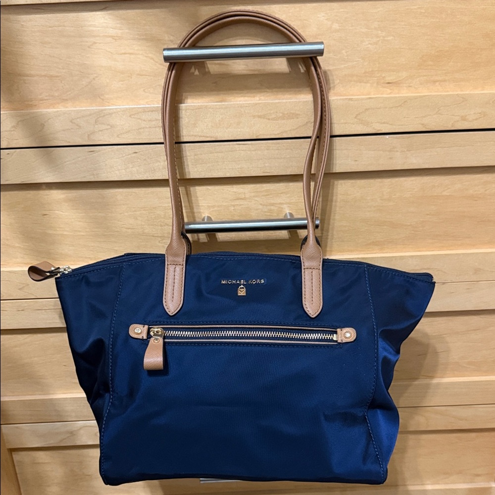 Michael Kors Navy and Tan Tote Bag